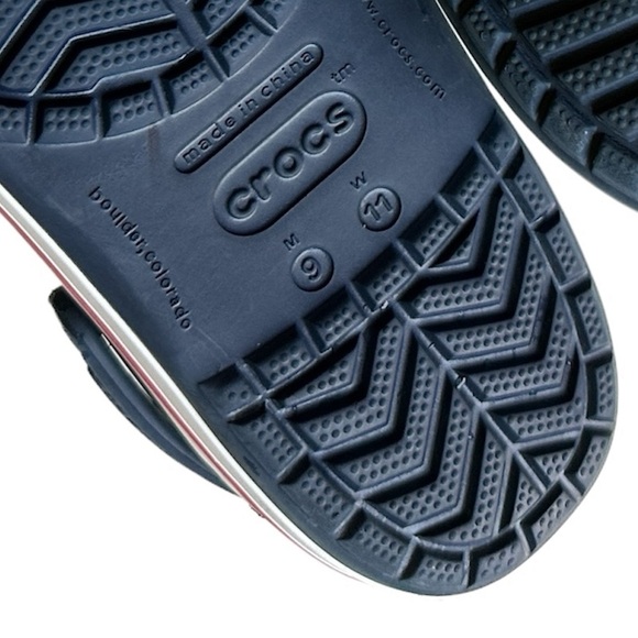 CROCS Crocband Il Clogs Navy white blue Mens Size 9‎ Women Size 11 Clogs EUC - Picture 7 of 7